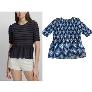 Club Monaco Luceenie smocked Peplum Blouse